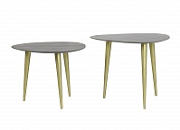 Комплект з 2 столиків CHASEY 45x45x35+50x50x40 см, дерево, сірий-бронза