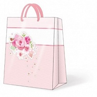 Подарочный пакет Pink bouquet, 25х20х10см